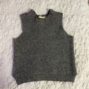 Grey Cropped Sweater Top